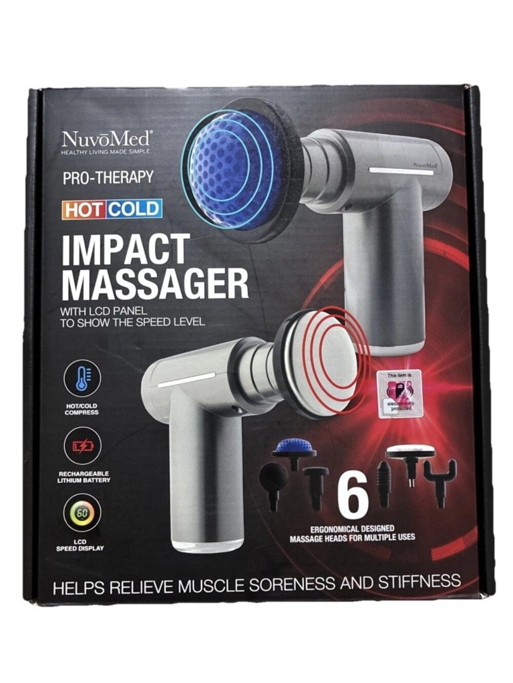 NuvoMed Pro-Therapy Hot/Cold Impact Massager RX-2 Cordless Deep Tissue New Gun